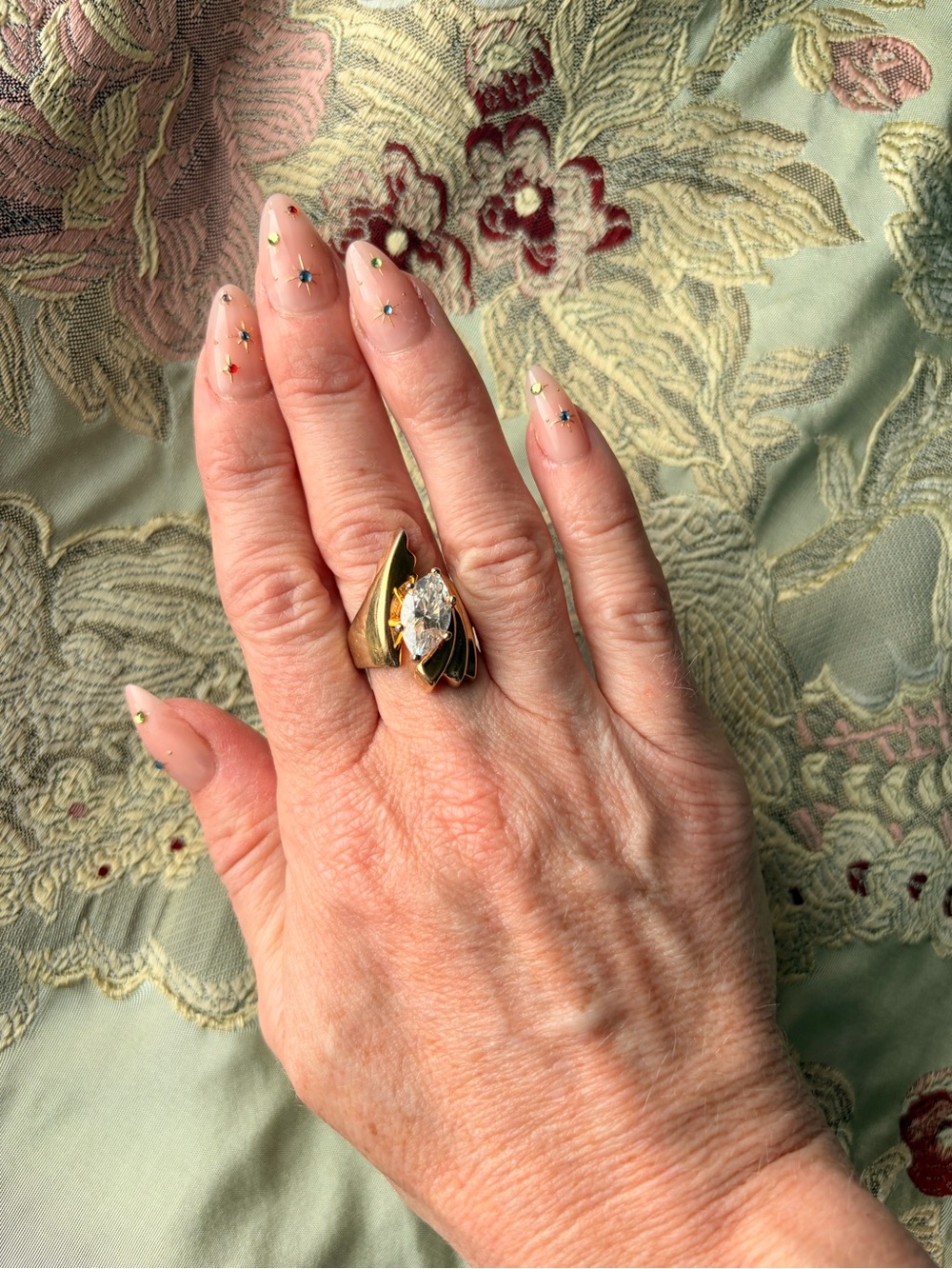 Vintage 18k Gold Ring with Baguette Stone 💎 Size 6